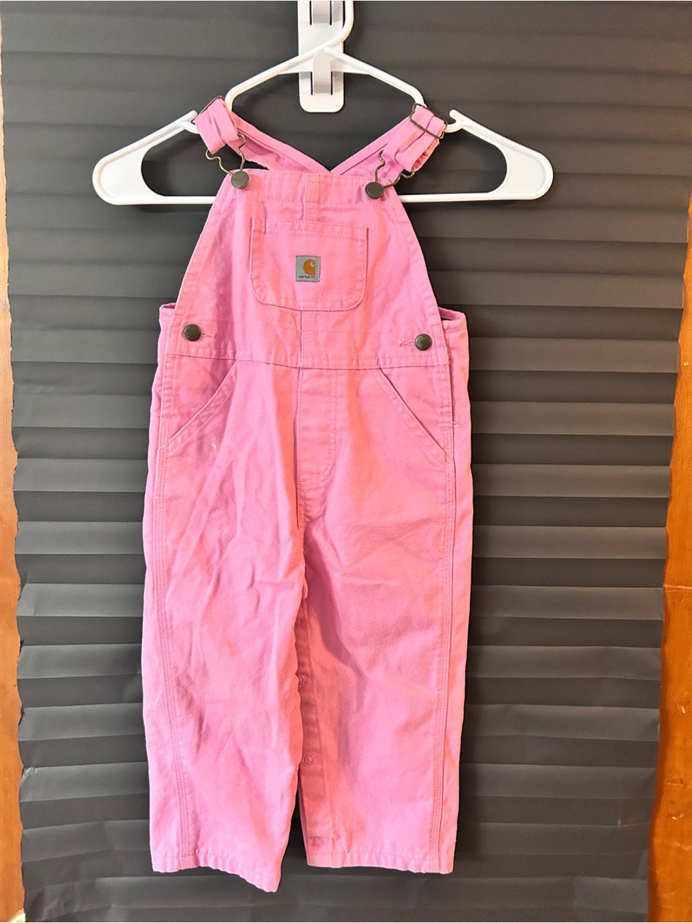 Carhartt Pink Girls' Cotton Overalls with Front Pocket